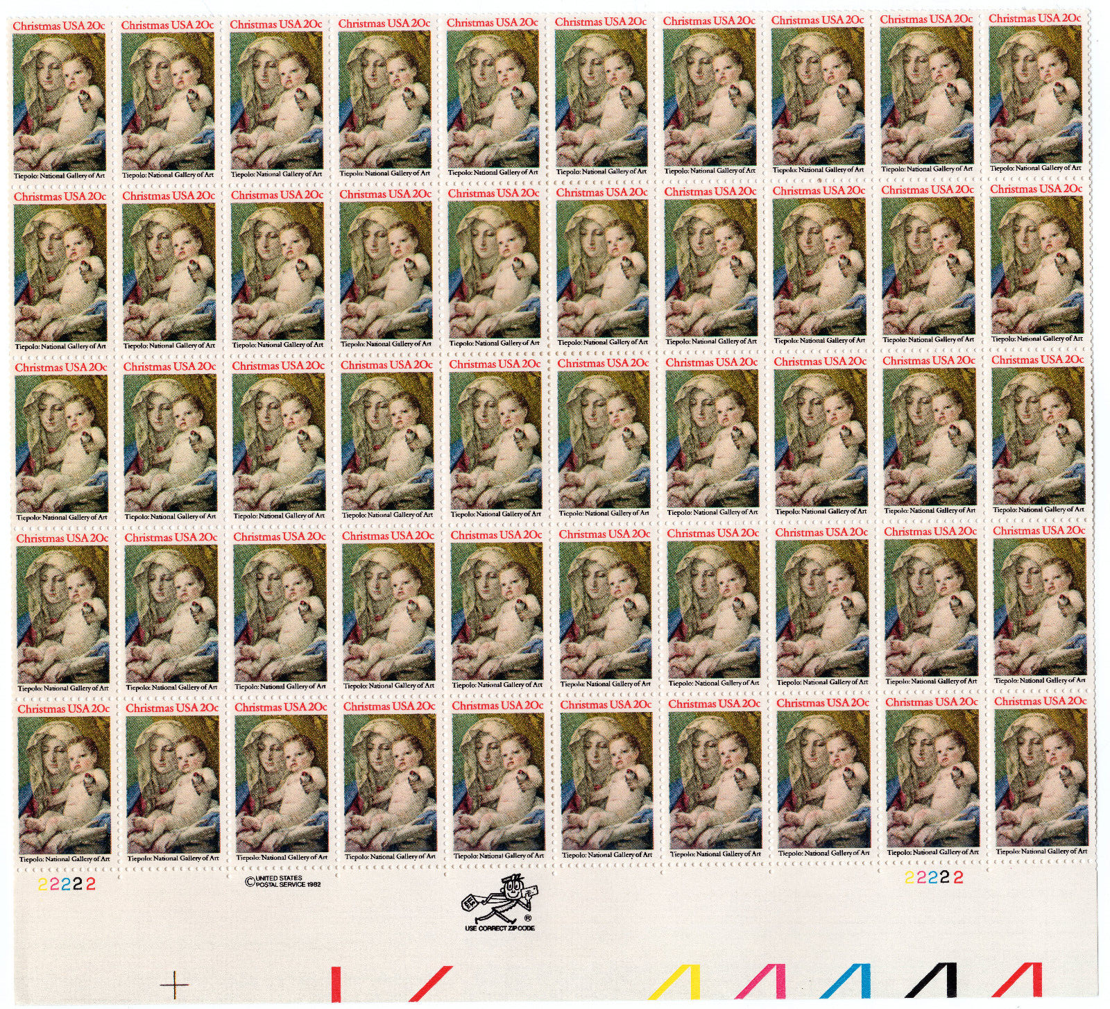 Scott #2026 Madonna (Tiepolo) Sheet of 50 Stamps - MNH