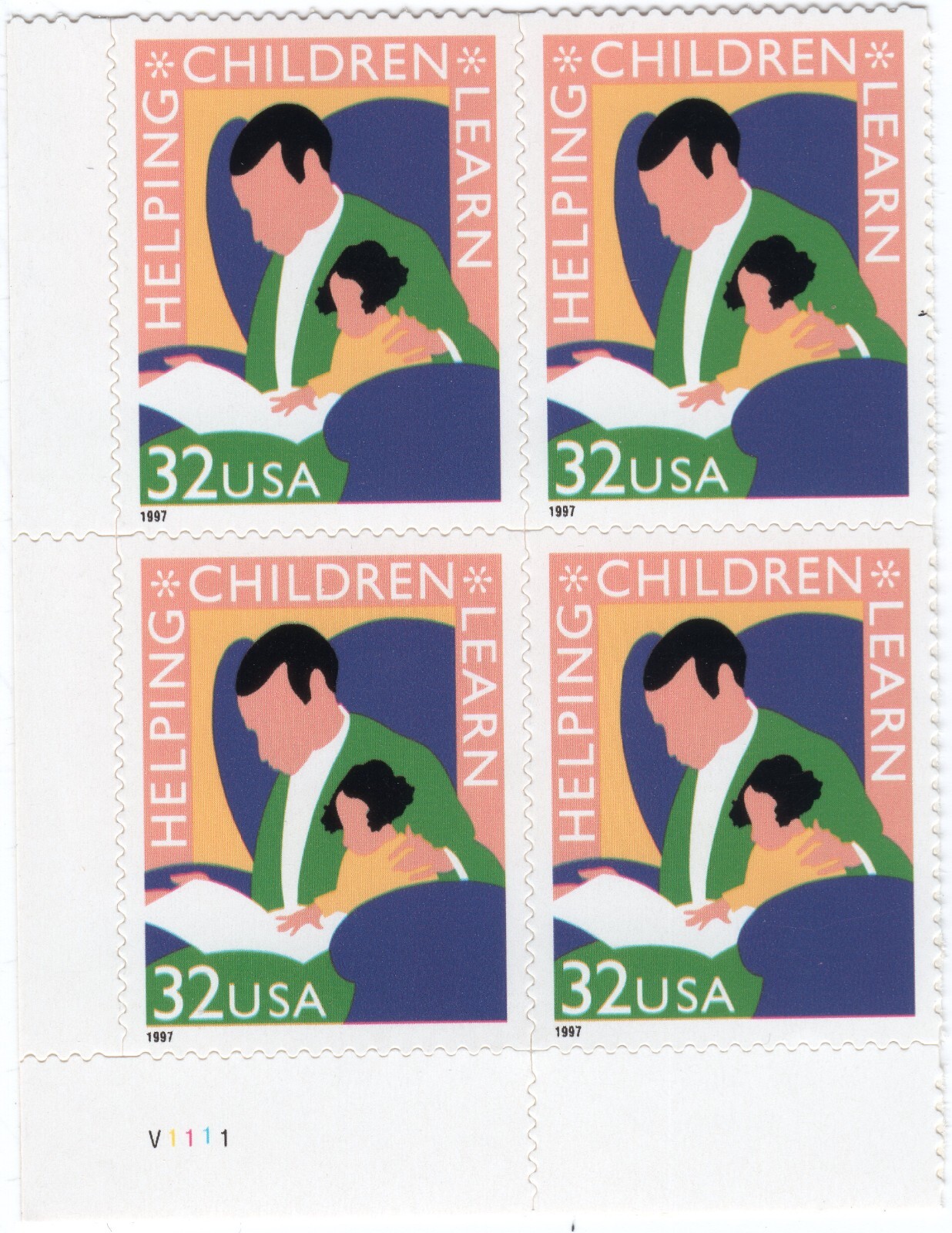 Scott #3125 Helping Children Learn (Teachers) Plate Block of 4 Stamps - MNH