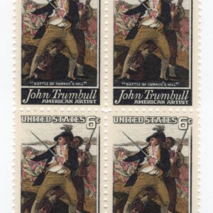 Scott #1361 Bunker Hill Trumbull Block of 4 Stamps - MNH