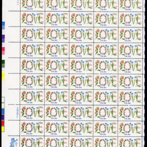 Scott #1951A Love Flowers Sheet of 50 Stamps - MNH P#11111 UL