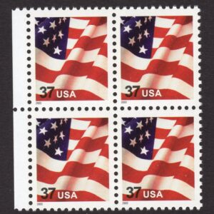 Scott #3629F Waving Flag Block of 4 Stamps - MNH
