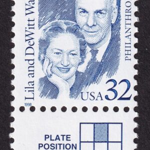Scott #2936 Lila & DeWitt Wallace Single Stamp - MNH w/Plate Position
