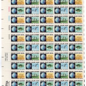 Scott #1413a (1410) Save Our Cities Air Water Soil Sheet of 50 Stamps - MNH UL