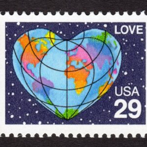 Scott #2535 Love Heart Globe 29c Single Stamp - MNH