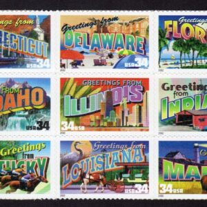 SCOTT #3566-3580 (3610a) Greetings America Block of 15 Stamps - MNH