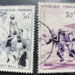 Stamp Europe France 1956 Basketball & Rugby sc801, 803, A280