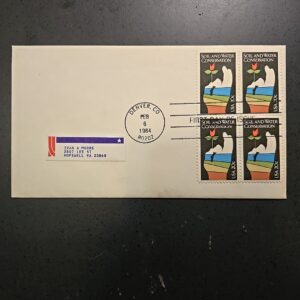 Soil and Water Conservation FDC, Block of 4 stamps, Scott # 2074, FEB 6, 1984