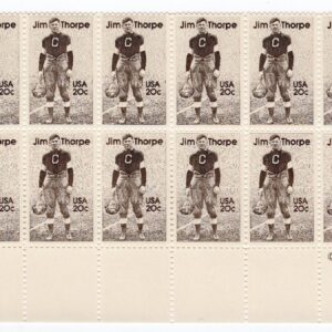 Scott #2089 Jim Thorpe (Indian, Olympian) Plate Block of 20 Stamps - MNH P#4 LL