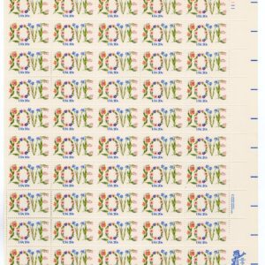 Scott #1951 Love Flowers Sheet of 50 Stamps - MNH P#11111 UR #2