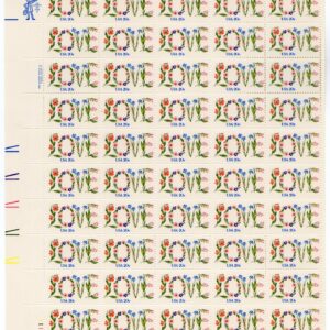 Scott #1951 Love Flowers Sheet of 50 Stamps - MNH P#11111 LL #2