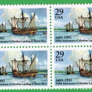 Scott #2805 Columbus Landing Puerto Rico Block of 4 Stamps - MNH