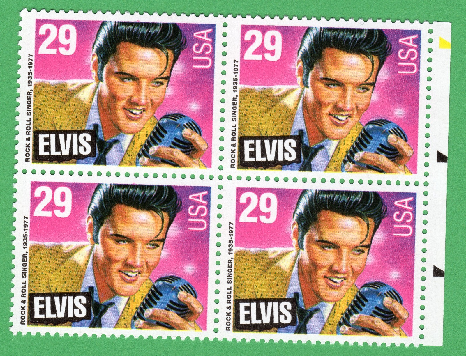 Scott #2721 Elvis Presley King of Rock & Roll Block of 4 Stamps - MNH