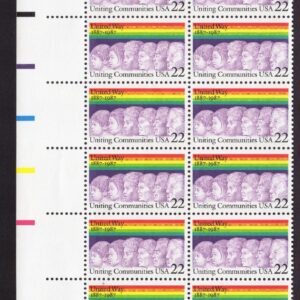 Scott #2275 United Way Plate Block of 20 Stamps - MNH UL