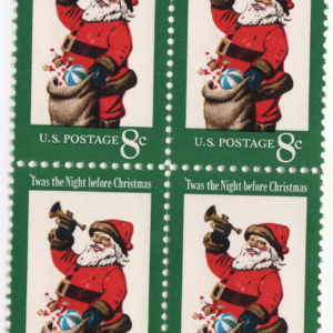 Scott #1472 Santa Trumpet Block of 4 Stamps - MNH