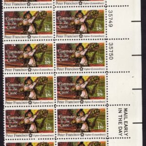 Scott #1562 Contributors to the Cause Peter Plate Block of 20 Stamps - MNH UR