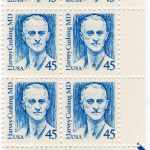 Scott #2188 Harvey Cushing, MD Plate/Zip Block of 20 Stamps - MNH P#1 LR