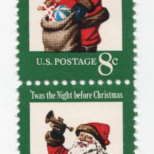 Scott #1472 Santa Trumpet Vertical Strip of 4 Stamps - MNH