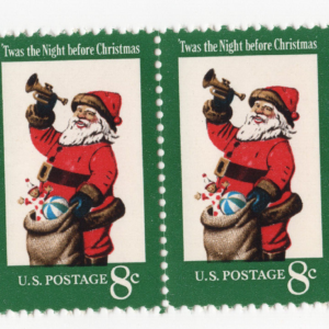Scott #1472 Santa Trumpet Horizontal Strip of 4 Stamps - MNH