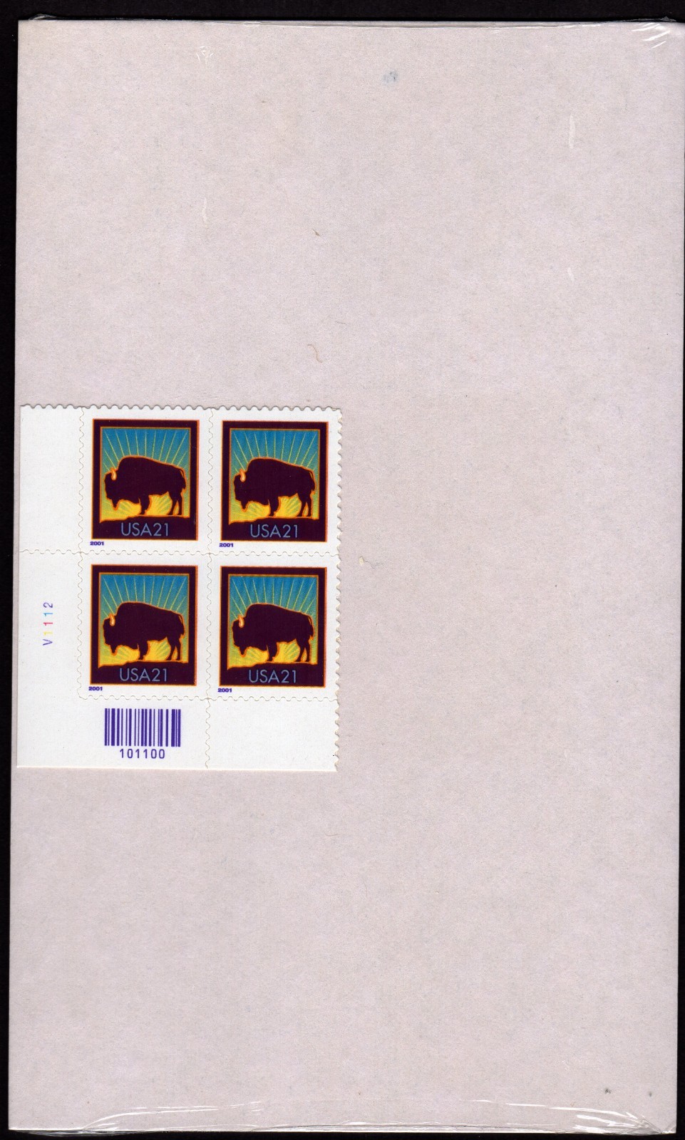 Scott #3468 American Bison Plate Block of 4 Stamps - Sealed P#V1112 LL