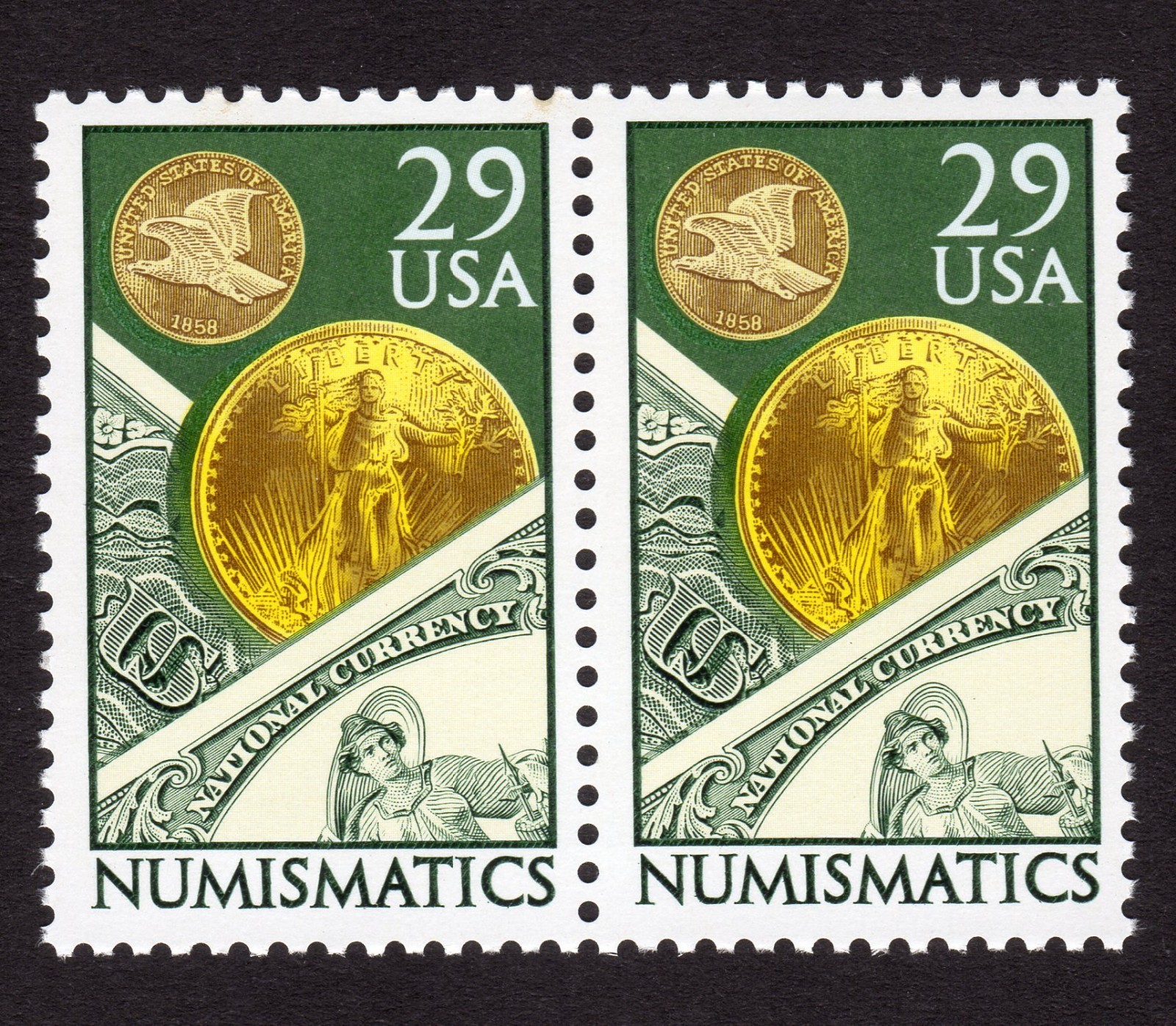 Scott #2558 NUMISMATICS Olympics Eagle Pair of Stamps - MNH