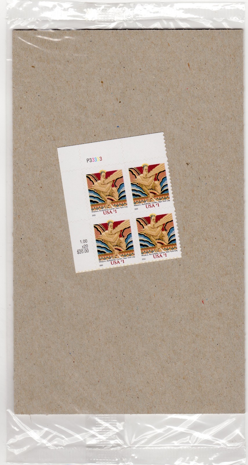 Scott #3766 Wisdom Plate Block of 4 Stamps - Sealed