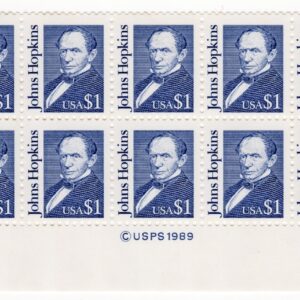 Scott #2194f Johns Hopkins Plate Block of 10 Stamps - MNH P#2 Bottom PC#8