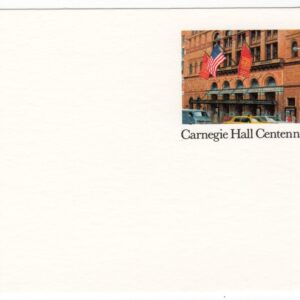 Scott #UX154 Carnegie Hall Centennial Stamped Postal Card