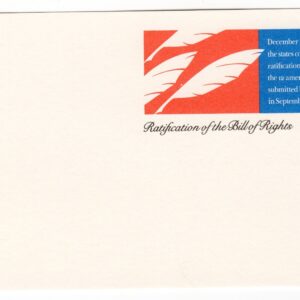 Scott #UX156 Ratification of the Bill of Rights Stamped Postal Card