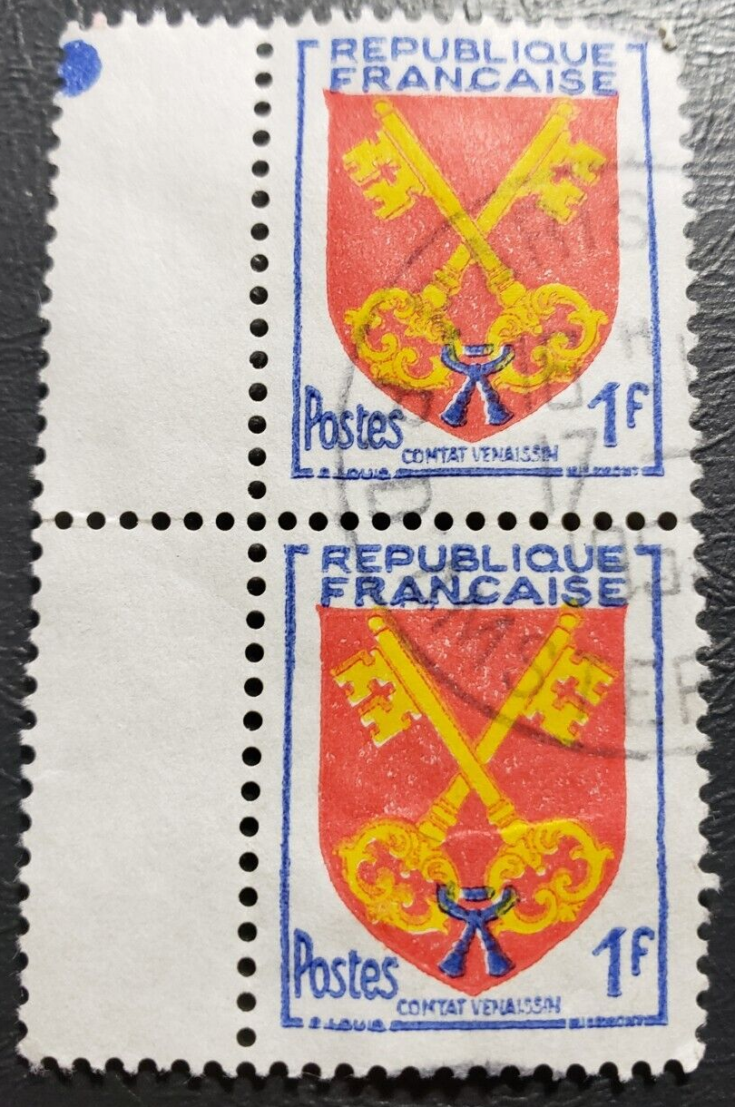 Stamp Europe France 1955 Comtat Venaissin Coat of Arms sc785