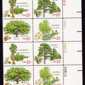 Scott #1767a (1764-67) 1978 Arboretum 15¢ Plate Block of 16 Stamps - MNH UR