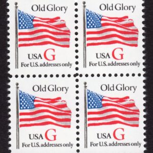 Scott #2882 Old Glory Flag w/Red G Block of 4 Stamps - MNH