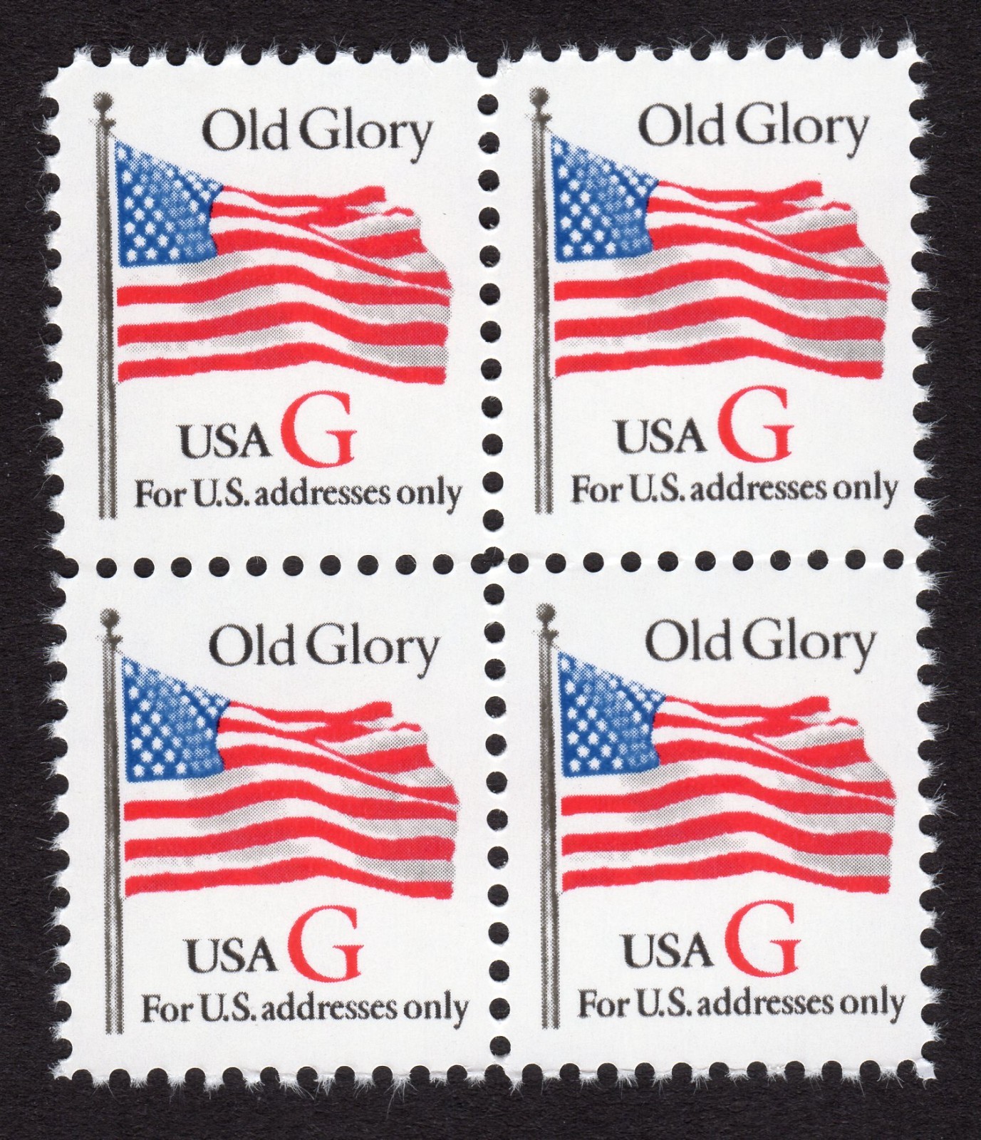 Scott #2882 Old Glory Flag w/Red G Block of 4 Stamps - MNH