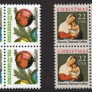 Scott #2367-2368 Madonna & Christmas Ornament Tree Blocks of 4 Stamps - MNH