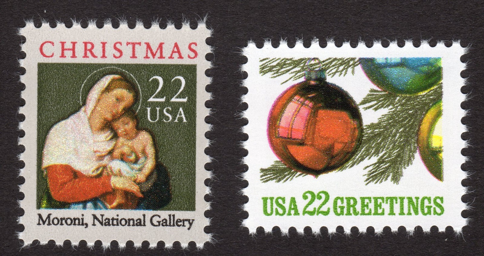 Scott #2367-2368 Madonna & Christmas Ornament Single Stamps - MNH