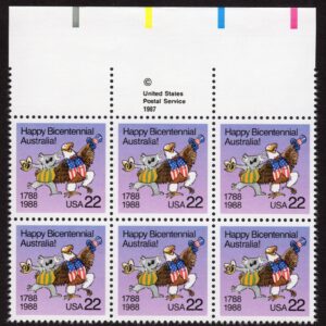 Scott #2370 Happy Bicentennial Australia Block of 6 Stamps - MNH
