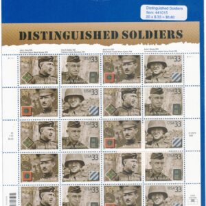 Scott #3396a (3393-3396) Distinguished Soldiers Sheet of 20 Stamps - Sealed