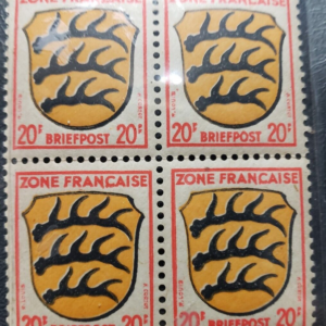 Stamp Europe France 20f Occupation of Germany Set of 4 Mint Hinged
