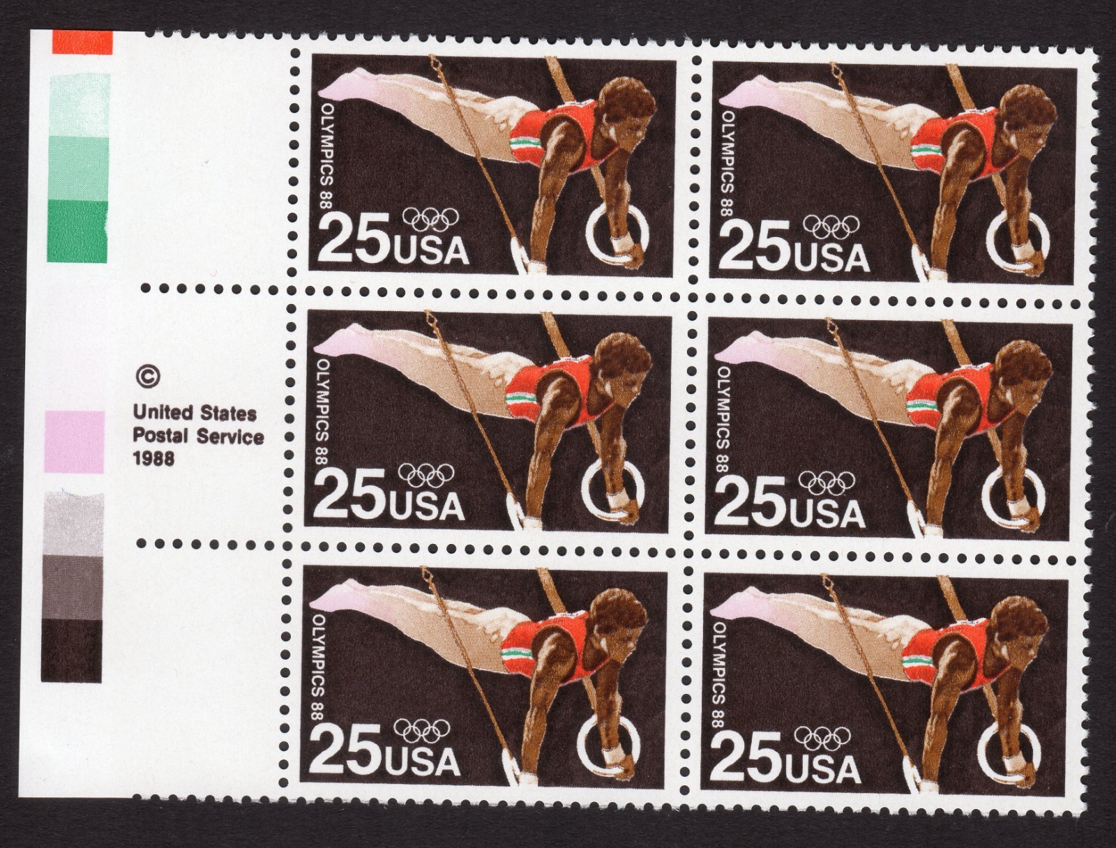 Scott #2380 Olympics Gymnast Block of 6 Stamps - MNH w/Copyright