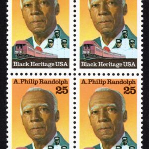 Scott #2402 A. Philip Randolph 25¢ Block of 4 Stamps - MNH