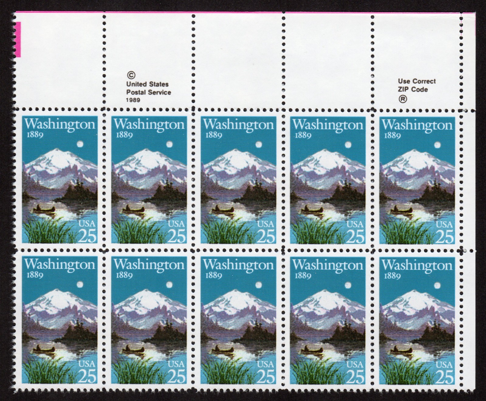 Scott #2404 Washington Mount Rainer Zip Block of 4 Stamps - MNH