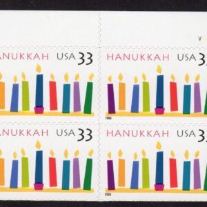 Scott #3352 Hanukkah Plate Block of 4 Stamps - MNH UR