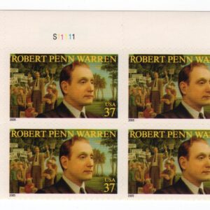 Scott #3904 Robert Penn Warren Plate Block of 4 Stamps - MNH UL