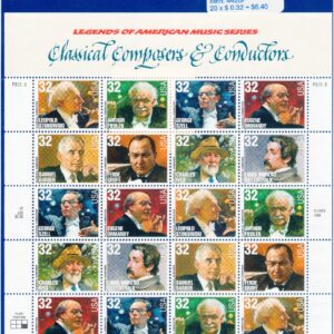 Scott #3165a Classical Composers & Conductors Sheet of 20 Stamps - Sealed Blue