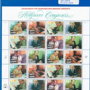 Scott #3344a (3334-44) Hollywood Composers Sheet of 20 Stamps - Sealed Blue