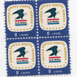 Scott #1396 Blue Eagle US Mail Block of 4 Stamps - MNH