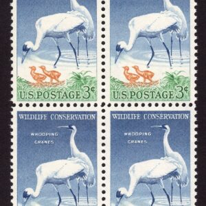 Scott #1098 Whooping Cranes Wildlife Block of 4 Stamps - MNH