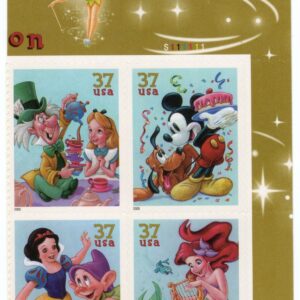 Scott #3915a Disney Celebration Plate Block of 4 Stamps - MNH UR