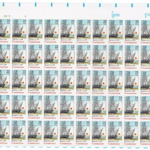 Scott #2340 Connecticut 22¢ Sheet of 50 Stamps - MNH P#2225-1 UL