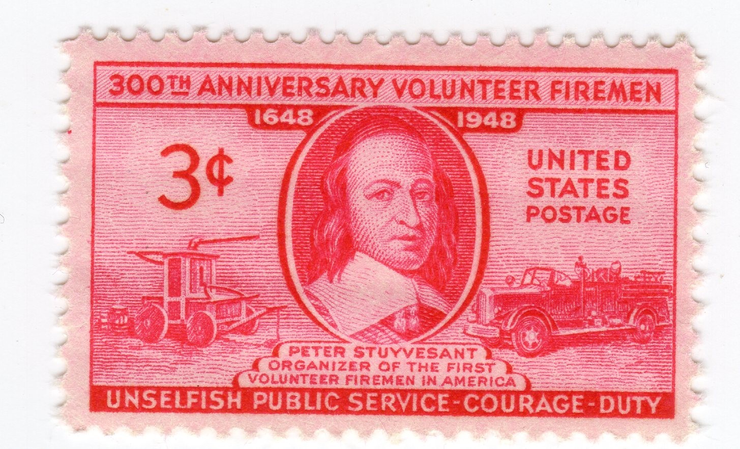 Scott #971 Peter Suyvesant Fire Engines (Fire Truck) Single Stamp - MNH