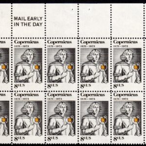 Scott #1488 Copernicus Astronomer Plate Block of 20 Stamps - MNH P#34114 UL